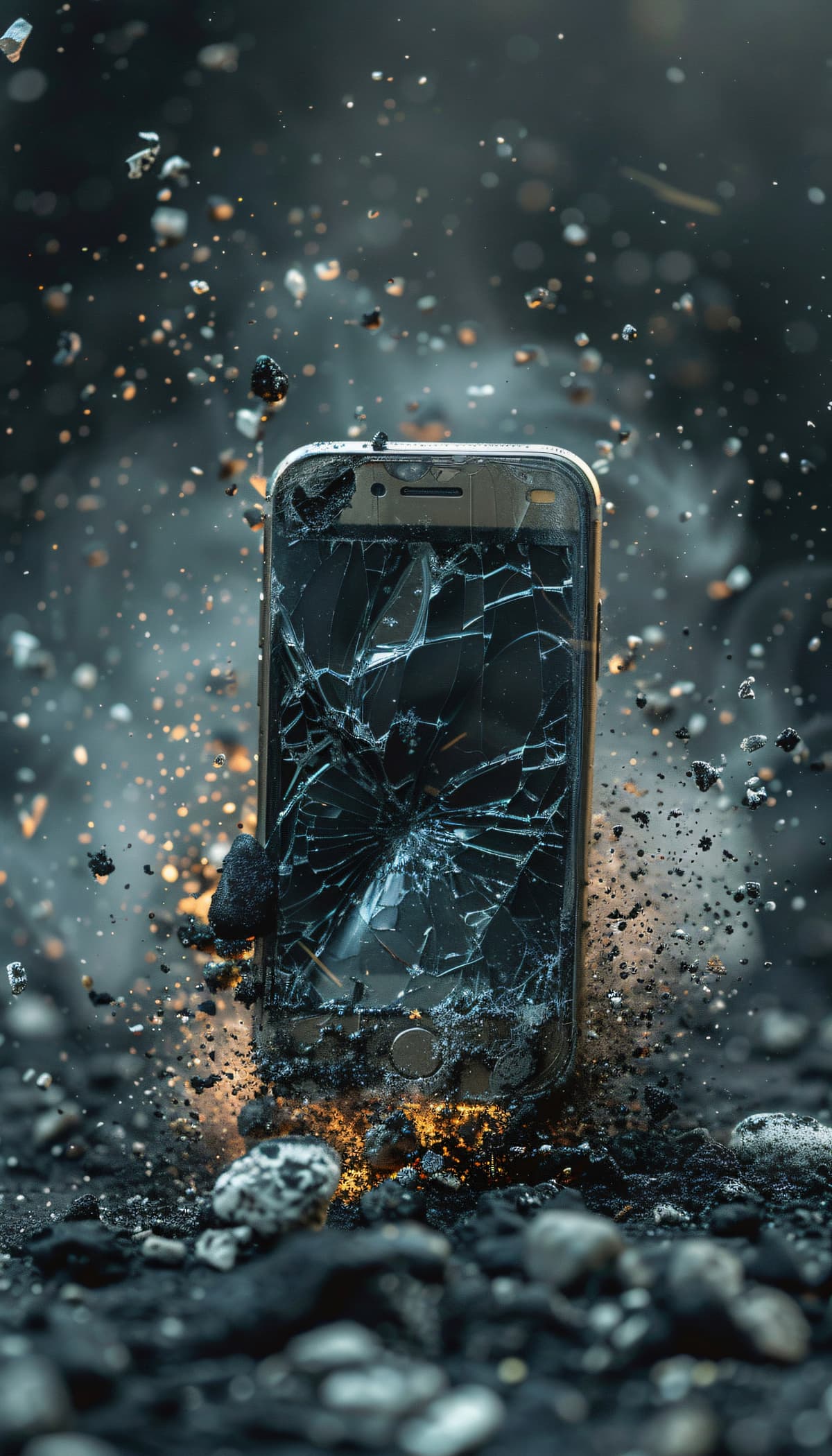 Cracked mobile phone